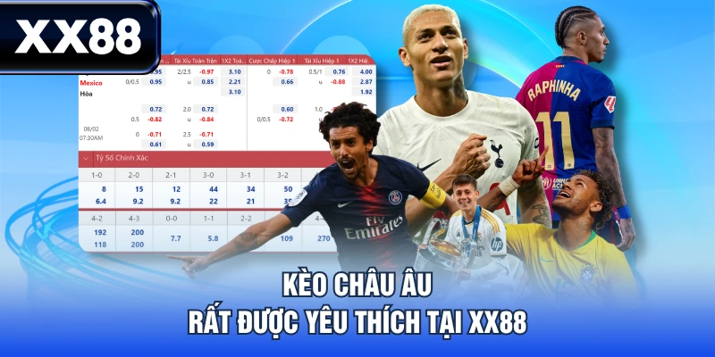 Kèo châu Âu rất được yêu thích tại XX88